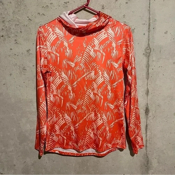The American Outdoorsman For Women Rash Guard Orange Medium UPF 40 - Picture 1 of 9